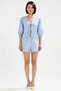 Women's Plus Size V-Neck Balloon Sleeve Tie Detail Plaid Woven Beach Blouse Shorts Set Casual Comfortable - 4