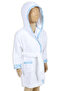 Blue Hedgehog Children's Hooded Cotton Curly Bathrobe - 4