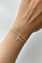 Crystal Stone Butterfly and Thin Watercourse Model 2-Piece Bracelet - Adjustable (15 cm + 5 cm) - Pink and White Color Options - 2