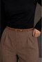 Women's Thin Belt Set of 4 Seyah White Tan Brown Faux Leather with Gold Buckle - 4
