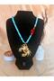Blue Beaded Sea Theme Women's Necklace with Crab Figure - 2