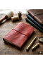 Handmade Genuine Leather A5 Red Notebook Cover Case Includes 2 Notebooks
