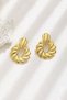 Women's Gold Color Heart Model Steel Earrings