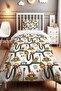Balloon Car Ride Patterned Single Baby Kids Bedding Set