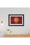 Alayra Arsenal Football Club 3D Leather Textured Logo Poster Framed Painting with Black Frame (12 - 2