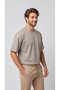 Men's Beige Oversize Crew Neck Comfortable Fit Relaxed T-Shirt - 2