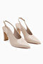 Daniela Beige Pointed Toe Women's Heeled Shoes - 3