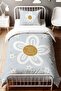 Blue Floral Patterned Single Baby Kids Bedding Set - 2