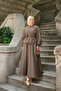 Women's Side Metal Buttoned Waist Tie Suit Khaki Green