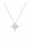 316L Steel Chain Silver Color Pole Star Model Pearl and Zircon Stone Detailed Women's Necklace