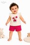 Baby Girl Set Kids - Floral Embroidered Ruffle Sleeves - Summer Shorts Set - 3