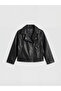 Biker collar girl's leather-look jacket