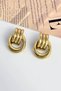 Gold Color Steel Three Row Hoop Dangle Women's Earrings - 3