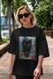 For the Love of Cats 60 Front Cat Printed Black Oversize T-Shirt 100% Cotton Unisex Cat Lover Premium Design - 5