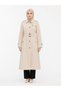 Women's Ecru Color Classic Epaulet Belted Unlined Summer Trench Coat