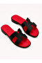 Helen Red Black Genuine Leather Women's Slippers - 2