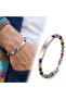 Chakra Natural Stone White and Adjustable Steel Chain Bracelet - One Size