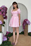 Puff Sleeve Square Neck Shirred Mini Dress Bow Detail Short Summer Dress - 6