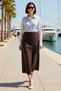 Women's Plus Size Maxi Skirt Sarong Cut Pocket Detailed Linen Look Woven Unlined Daily Comfortable - 3