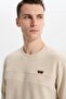 Ar-Ma Men's Crew Neck Sweatshirt Basic Without Print Without Pockets Regular Fit Carbon Brushed Thessaloniki K30124 - 2