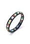 6mm Chakra Agate Stone Leather Cord Zamak Lock Bracelet 40142B2D6M5 - 5