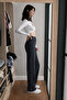 Women's Flexible Classic Smoked Palazzo Jeans - 5