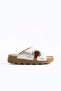 Onas Women's Genuine Leather Slippers with Side Moon Buckle Gold - 4