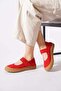 Testar Genuine Leather Women's Shoes with Beret, Scarf and Toe Cap, Red Nubuck