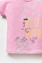 Girl's Printed Short Sleeve T-shirt - 5