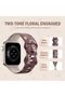 Floral Engraved Strap Compatible with Apple Watch Strap 41mm 40mm 38mm for Women, Two-Tone Flower Soft Silicone Sport Band - 3