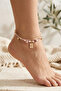 2 Piece Sun Star Crystal Ankle Bracelet