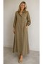 50% Linen 50% Viscose Long Undergarment Dress with Buttons - 6