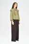 Women's Striped Ruffle Detailed and Sparkling Blouse - 4