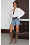 Women's Ripped Style Denim Jeans Shorts - 3