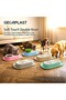 Soft Touch Double Bowl for Pets – Green Non-Slip Dual Feeding Station with Removable 2 x 460ml Bowls - 2