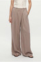 Women's Harper Elastic Waist Woven Modal Design Beige Wide Leg Pants - 4