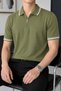 Men's Zipper Collar Knitwear Polo T-Shirt – Slim Fit Cotton Summer Knitwear - 2