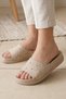 Stylish Stone Detailed Beige Women's Slippers Comfortable Daily Slippers - 2