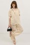 Beige Lace-Up Balloon Women's Trousers - 2