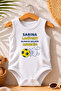 Sarına Navy Blue I'M Here to Be Your Mom Printed 100% Cotton Baby Bodysuit Undershirt Badi