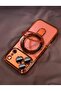 Phone Case Compatible with Apple Iphone17 Pro Max Case with Ring Stand, Magnetic Slim Shockproof Cover with Camera Lens Protection, Anti-Scratch Hard Back Phone Case (Orange) - 4