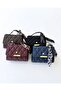 Women's Quilted Mini Shoulder Bag with Scarf - Lockable Hand and Crossbody Bag - 5