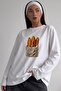 Women's Long Sleeve T-Shirt Bakery Baguette Printed White – Stretchy Fabric, Comfortable Fit, Crew Neck - 3
