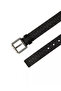 Men's Metal Buckle Adjustable Leather Black Belt - 3