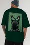 For Dog Lovers 35 Green Oversize T-Shirt with Dog Print on the Back 100% Cotton Unisex Dog Lover Premium Design - 6