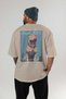 For Dog Lovers 40 Back Dogs Printed Beige Oversize T-Shirt 100% Cotton Unisex Dog Lover Premium Design - 4