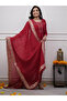 Red Cotton Silk Blend Embroidered Kurta Set - TRT1225 | Red - 2