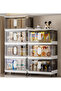 4-Tier Foldable Storage Cabinet with Wheels 60 x 35 x 125 cm - PP Plastic Organizer Cabinet - 4