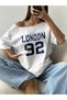 Women's London 92 Printed Boat Neck Off Shoulder 100% Cotton T-Shirt