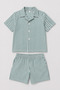 Boy's Striped Wrinkled Fabric Shirt Shorts Set Summer Two-Piece Set 4-9 Years Old I Boy's Set - 2